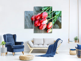 4-piece-canvas-print-the-red-tulip-bouquet