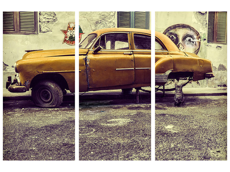 3-piece-canvas-print-old-car