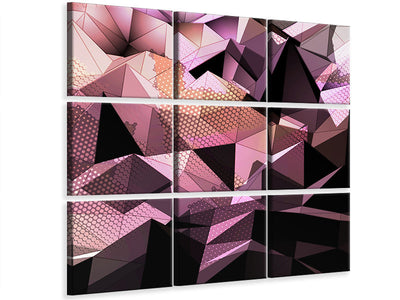 4-piece-canvas-print-3d-crystal-structure