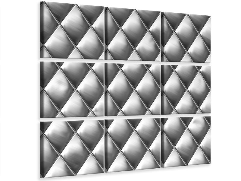 canvas-print-3d-lozenges-silver-grey