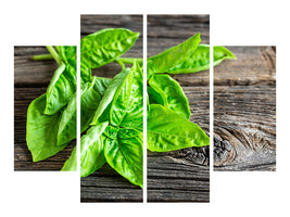 4-piece-canvas-print-basil-leaves-ii