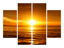 4-piece-canvas-print-glowing-sunset-on-the-water