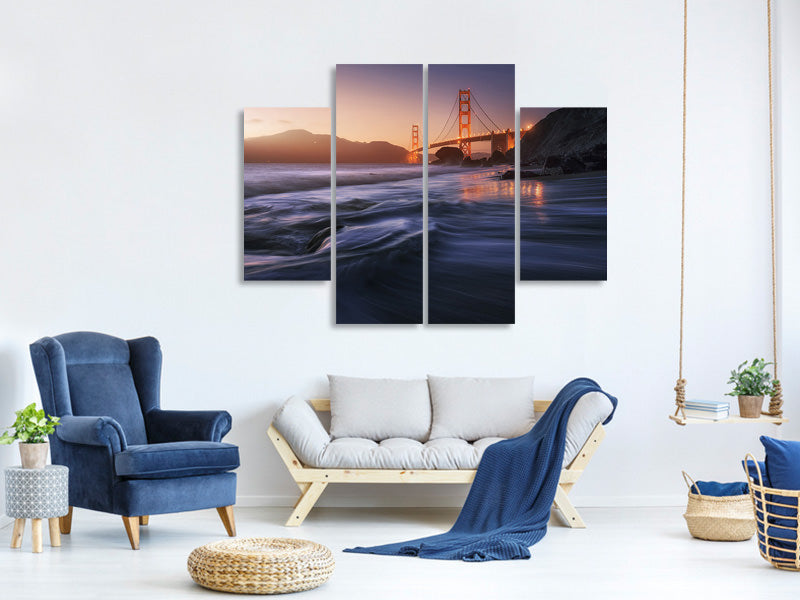 4-piece-canvas-print-golden-beach