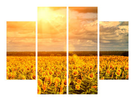 4-piece-canvas-print-golden-light-sunflower