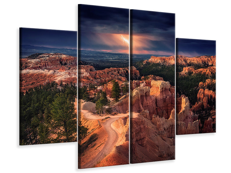 4-piece-canvas-print-lightning-over-bryce-canyon
