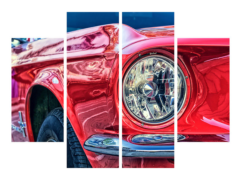 4-piece-canvas-print-red-vintage-car