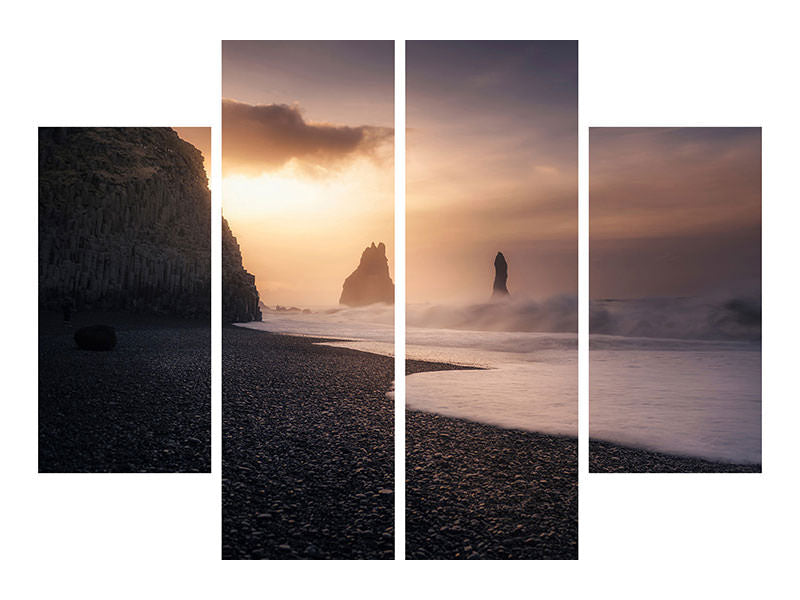 4-piece-canvas-print-reynisfjara-sunrise