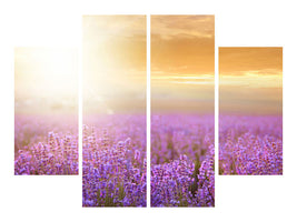 4-piece-canvas-print-sunset-in-lavender-field