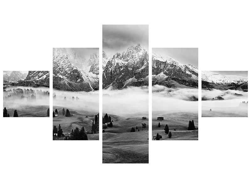 5-piece-canvas-print-foggy-dolomites