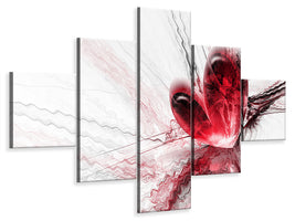 5-piece-canvas-print-heart-reflection