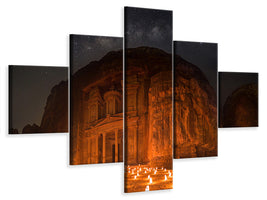 5-piece-canvas-print-petra-by-night