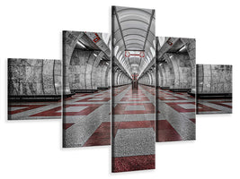 5-piece-canvas-print-prague-metro
