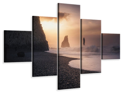 5-piece-canvas-print-reynisfjara-sunrise