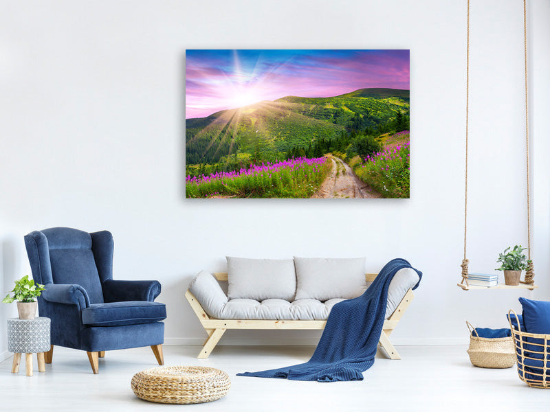 modern-4-piece-canvas-print-a-summer-landscape-at-sunrise
