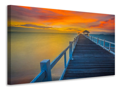 modern-4-piece-canvas-print-a-wooden-bridge-in-the-far-east