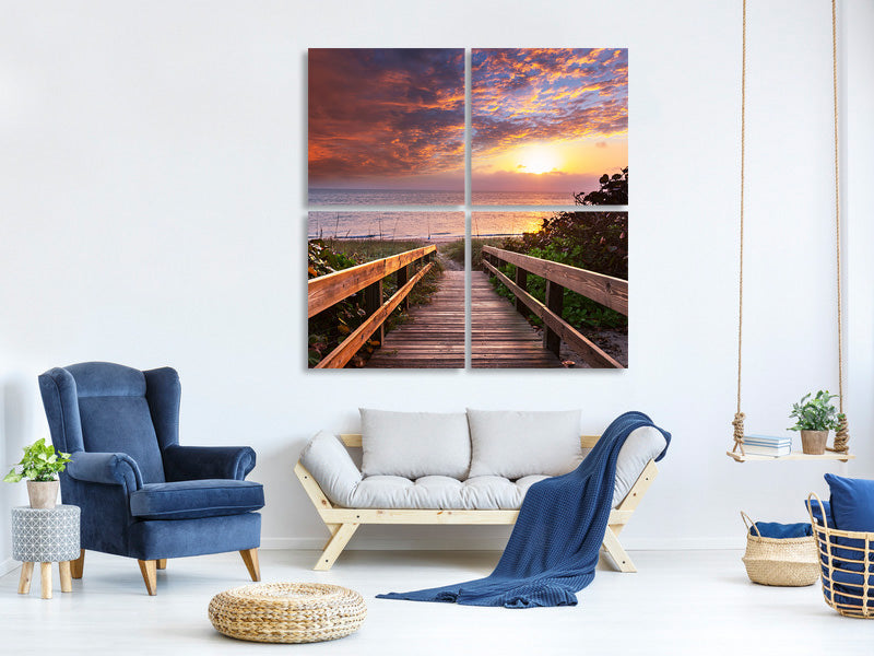 4-piece-canvas-print-beautiful-sunset-i