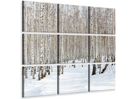canvas-print-birch-forest-tracks-in-snow