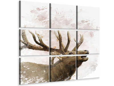 4-piece-canvas-print-elk-painting