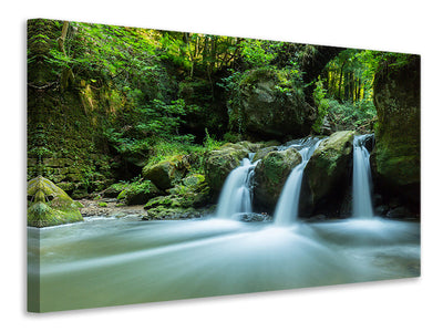 panoramic-canvas-print-falling-water-in-the-wood