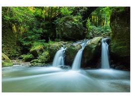 panoramic-3-piece-canvas-print-falling-water-in-the-wood