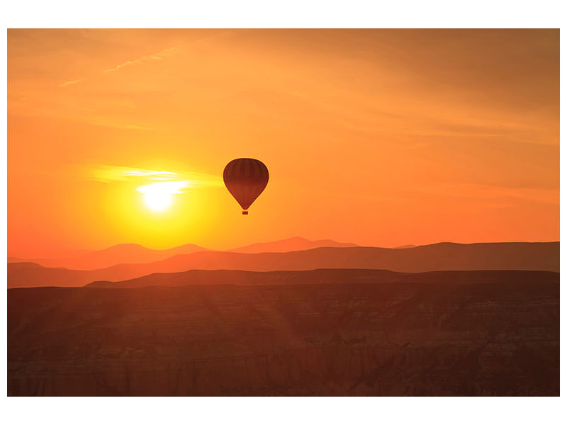 panoramic-3-piece-canvas-print-hot-air-balloon-at-sunset