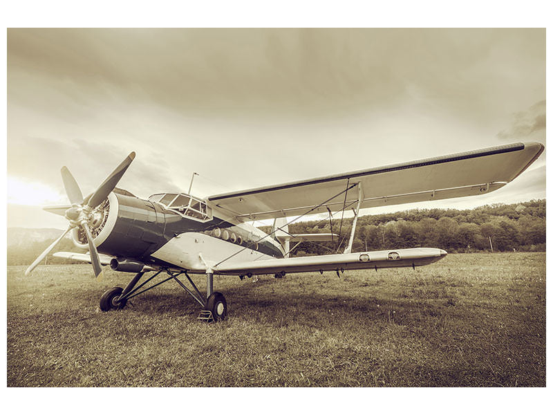 5-piece-canvas-print-nostalgic-aircraft-in-retro-style