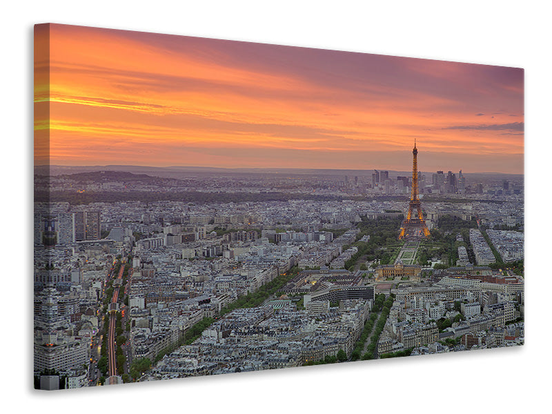 4-piece-canvas-print-paris-skyline-at-sunset