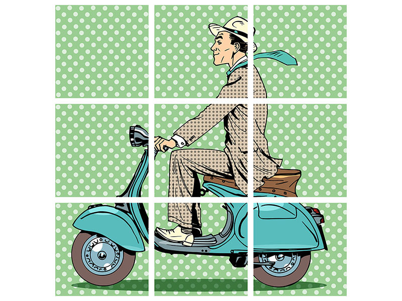 4-piece-canvas-print-pop-art-vespa-driver