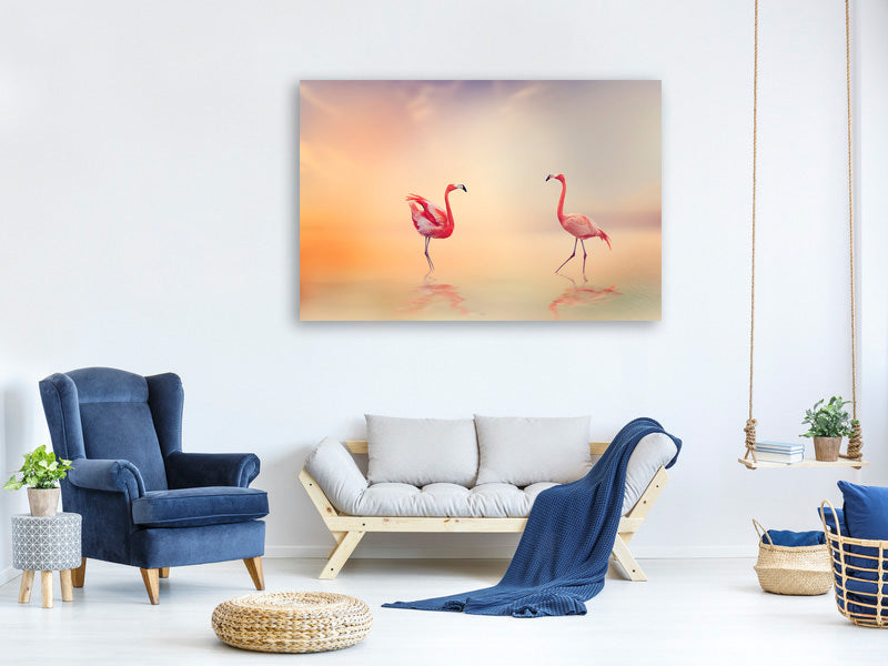 5-piece-canvas-print-romantic-flamingos
