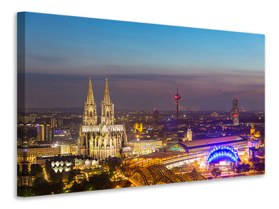 3-piece-canvas-print-skyline-cologne-cathedral-at-night