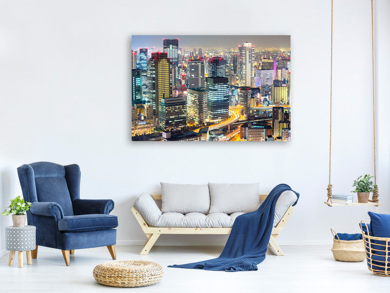 panoramic-3-piece-canvas-print-skyline-osaka-in-sea-of-lights