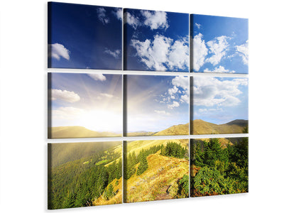 4-piece-canvas-print-sunrise-in-the-mountains