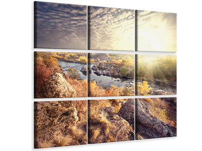 4-piece-canvas-print-sunrise-on-the-river