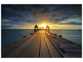 panoramic-3-piece-canvas-print-sunset-at-the-wooden-bridge