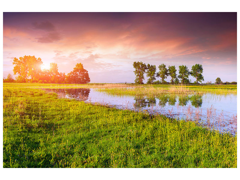 panoramic-canvas-print-sunset-on-lake