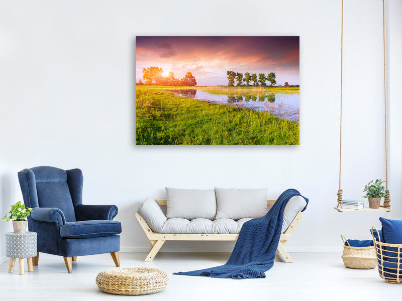 modern-4-piece-canvas-print-sunset-on-lake