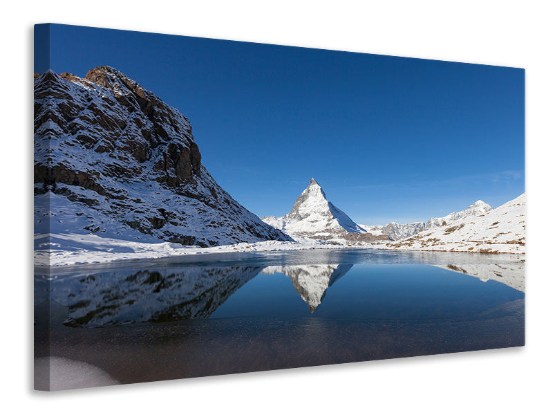 panoramic-3-piece-canvas-print-the-riffelsee-on-matterhorn