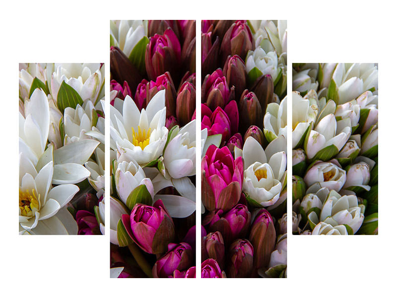 modern-4-piece-canvas-print-a-bouquet-of-water-lilies