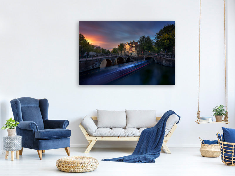 modern-4-piece-canvas-print-amsterdam-sunset