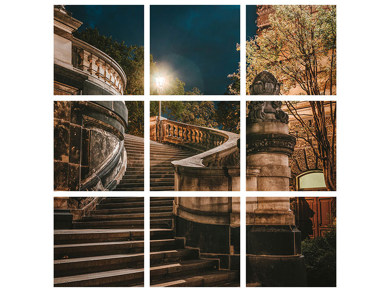 4-piece-canvas-print-at-night-in-dresden