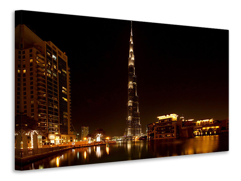 3-piece-canvas-print-at-night-in-dubai
