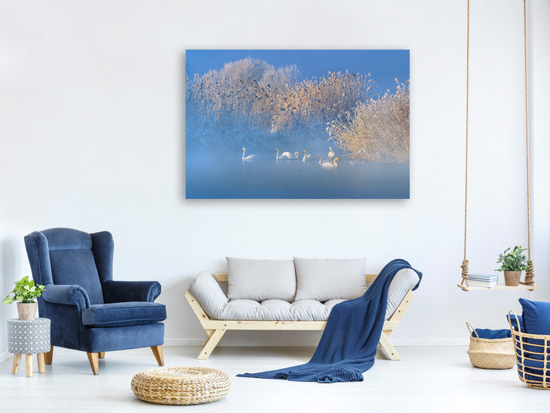 modern-3-piece-canvas-print-blue-swan-lake