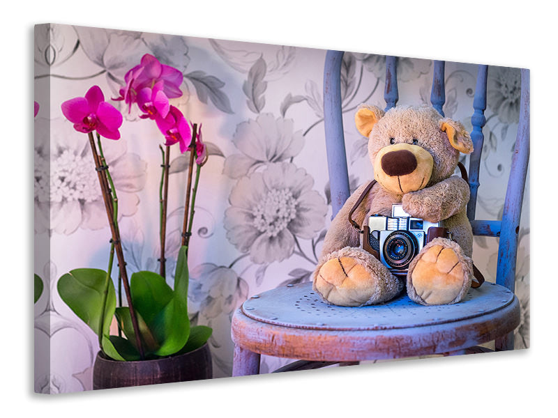3-piece-canvas-print-camera-teddy-bear
