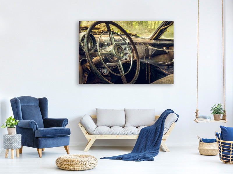 3-piece-canvas-print-disintegrated-vintage-car