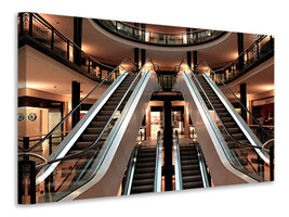 4-piece-canvas-print-escalator-in-shopping-mall