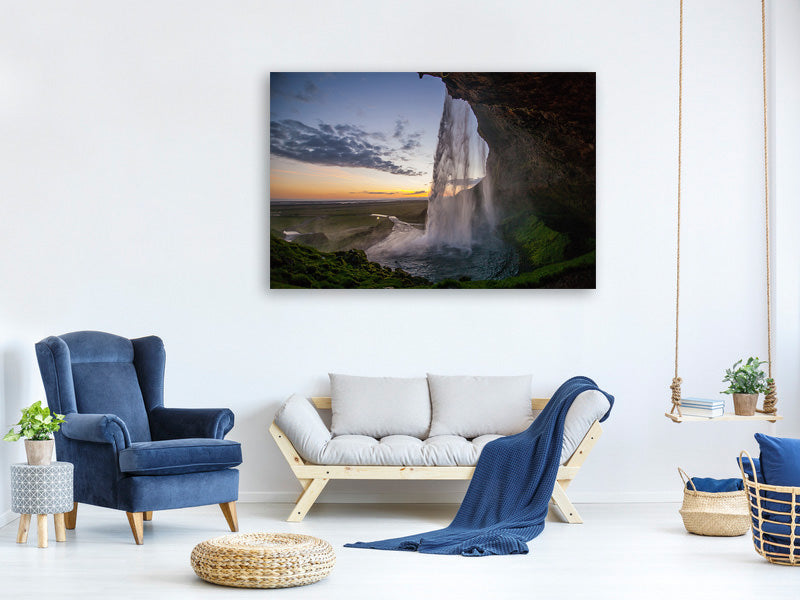 4-piece-canvas-print-evening-mood-at-the-waterfall