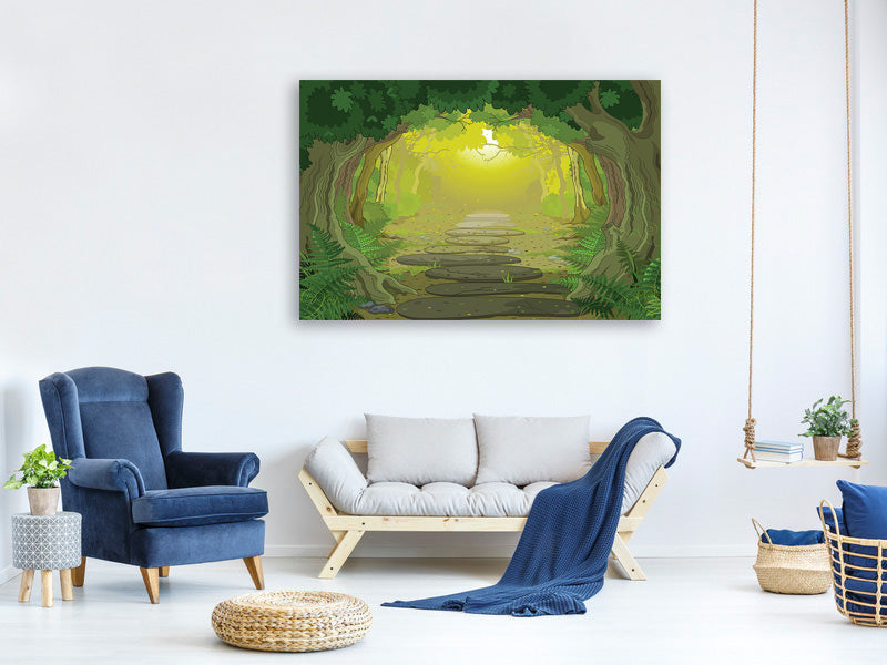 panoramic-3-piece-canvas-print-fairy-tales-forest