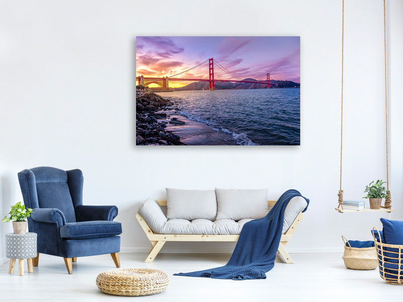 3-piece-canvas-print-golden-gate-in-the-evening