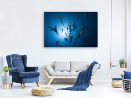 4-piece-canvas-print-hammerhead-sharks-in-the-light