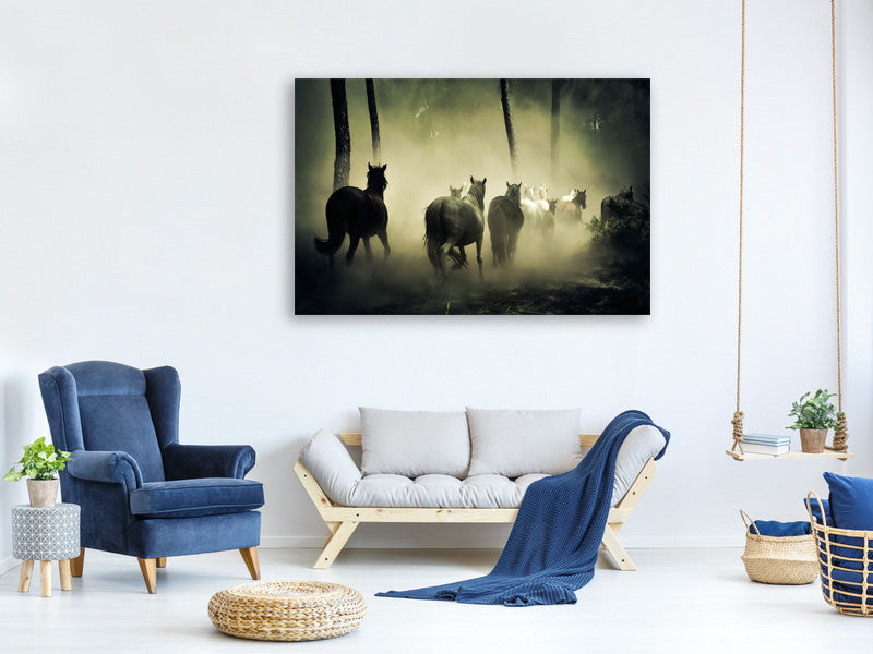 3-piece-canvas-print-horses-in-the-forest